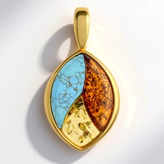 Ciondolo in argento con Ambra Baltica Cognac (dagen)