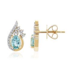 9K Teal Tourmaline Gold Earrings