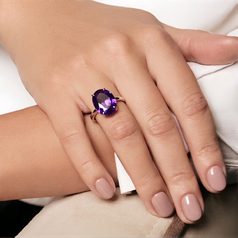 Sambia-Amethyst-Silberring (de Melo Essence)