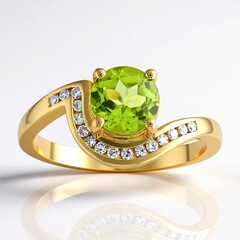 Anello in oro con Peridoto Jilin (de Melo Gold)