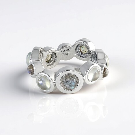 Anello in argento con Labradorite Verde Maniry (KM by Juwelo)