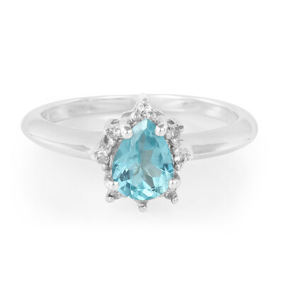 Anello in argento con Fluoroapatite Verde