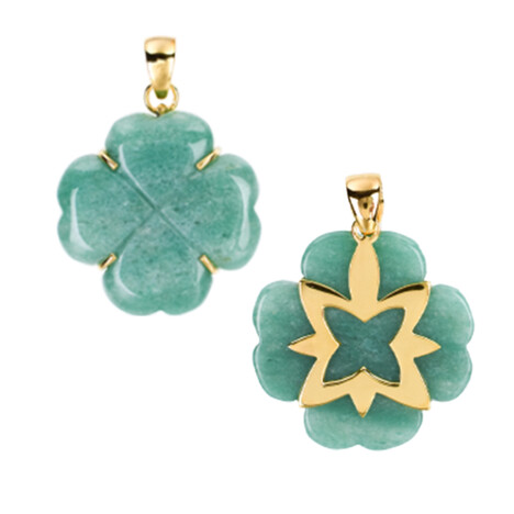 Pendentif en argent et Aventurine verte