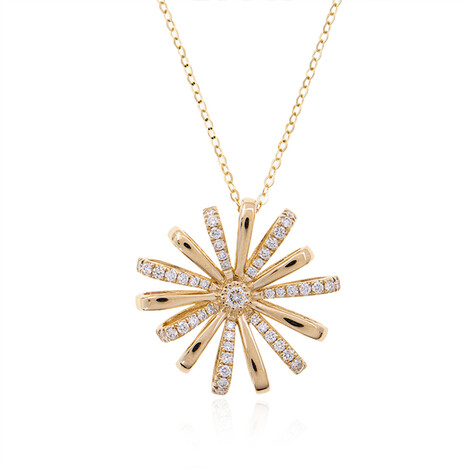 Gouden halsketting met een Loepzuivere (F) Diamant (LUCENT DIAMONDS)