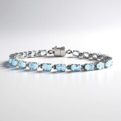 Bracciale in argento con Topazio Blu Cielo