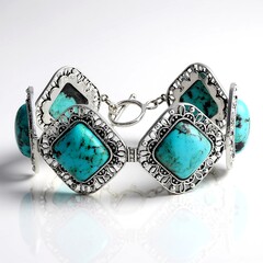 Bracciale in argento con Turchese Kingman Mohave Blu (Jones Lee)