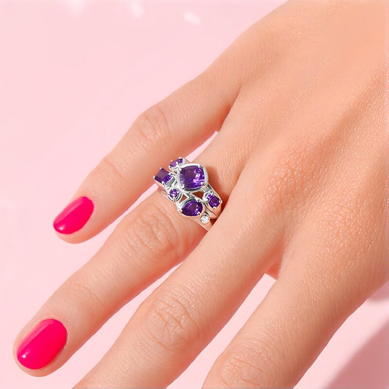 Marokkanischer Amethyst-Silberring