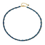 Zilveren halsketting met Royal Blue Hematieten