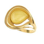 Anillo en plata con Ámbar báltico Milky (dagen)