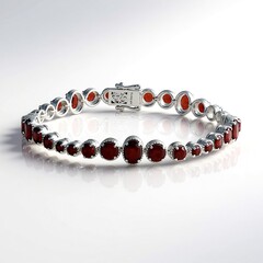 Zilveren armband met Indische Granaten