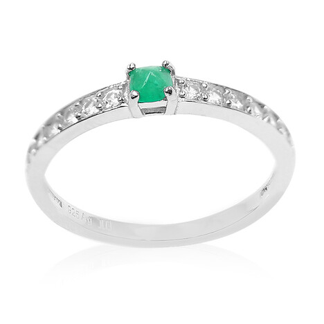 Bague en argent et Emeraude de Colombie