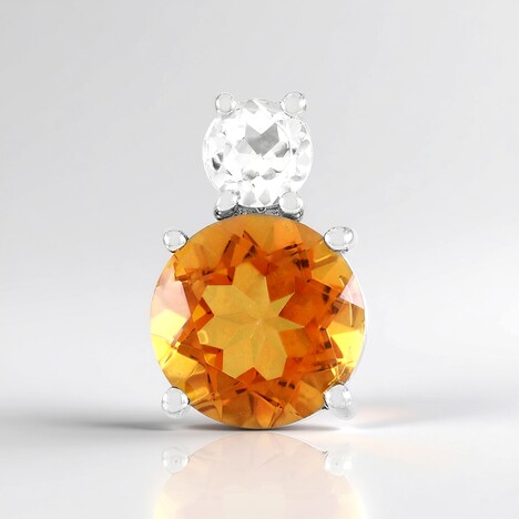 Ciondolo in argento con Quarzo Arancione