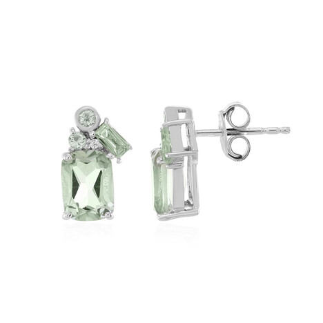 Pendientes en plata con Amatista verde