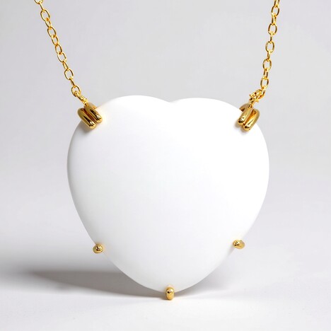 Collana in argento con Onice Bianca (Gems en Vogue)