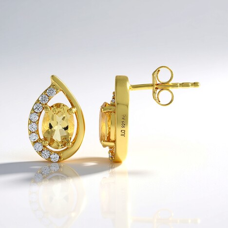 Orecchini in argento con Berillo Giallo