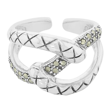 Zilveren ring met marcasieten