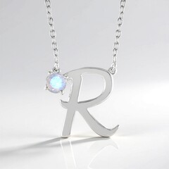 Collana in argento con Pietra di Luna Arcobaleno