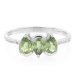 Anello placcato in platino con Zaffiro del Mozambico