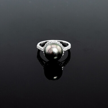 Anello in argento con Perla Tahitiana (TPC)