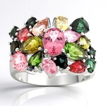 Anillo en plata con Turmalina rosa de Brasil (de Melo Essence)