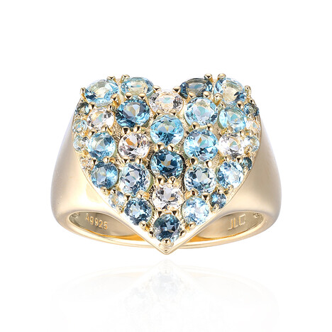 Anello in argento con Topazio Blu Londra