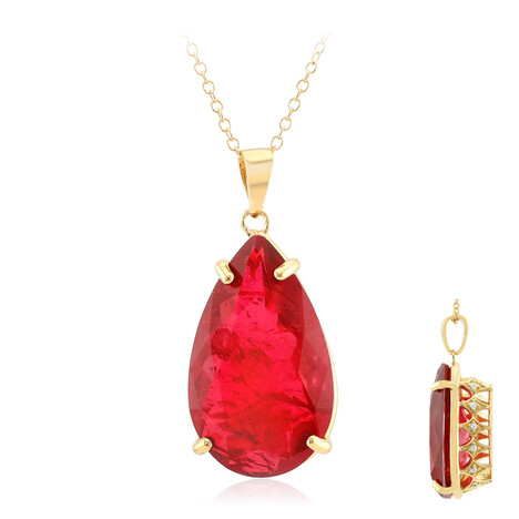 Roter Quarz-Silberhalskette