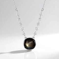 Collana in argento con Zaffiro Stellato Nero (de Melo Essence)
