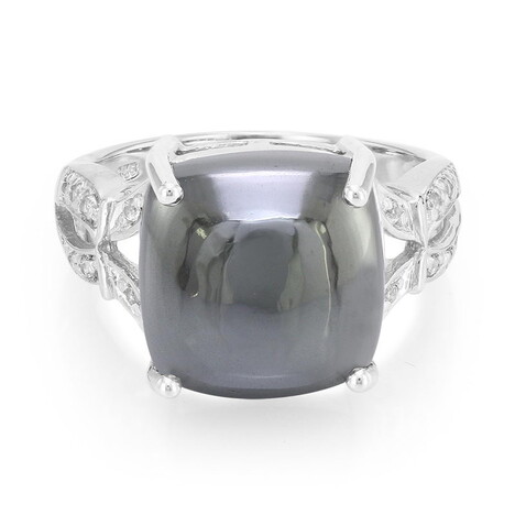 Bague en argent et Hématite noire