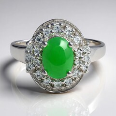 Anello in argento con Crisoprasio Imperiale