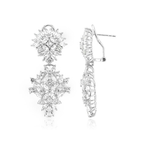 Orecchini in argento con Topazio Bianco