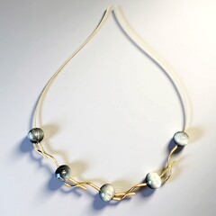 Collana in argento con Quarzo Nero Occhio di Gatto