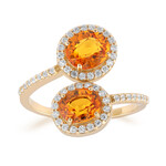 Gouden ring met een Ban Ka Cha oranje Saffier