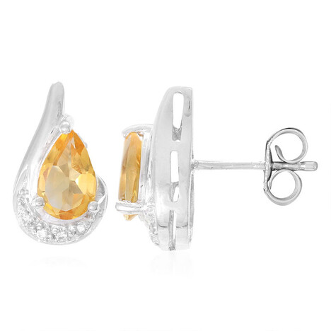 Boucles d'oreilles en argent et Citrine