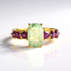 Anello in argento con Ametista Verde (de Melo Essence)