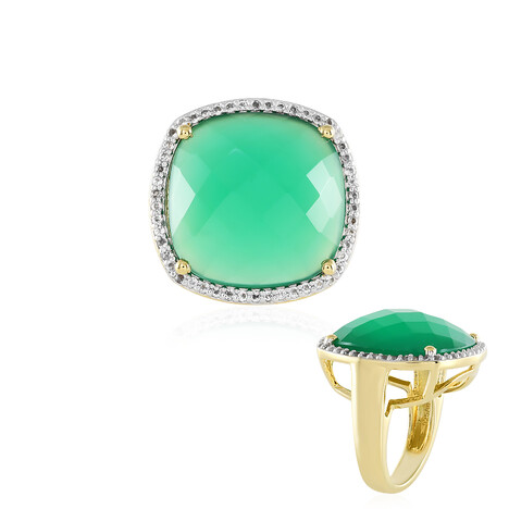 Bague en argent et Onyx vert