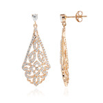 Zilveren oorbellen met witte topaasstenen