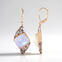 Orecchini in argento con Pietra di Luna Blu