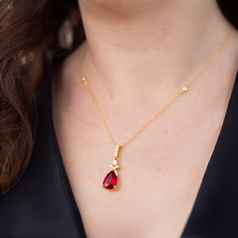 Collar en oro con Ópalo de fuego de México (CIRARI)