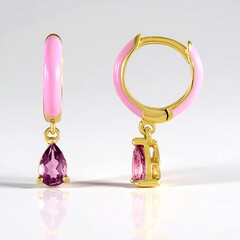 Orecchini in argento con Topazio Rosa