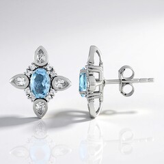 Orecchini in argento con Acquamarina Brasiliana