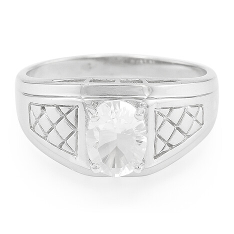 Zilveren herenring met een petaliet