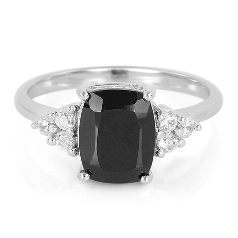 Schwarzer Spinell-Silberring