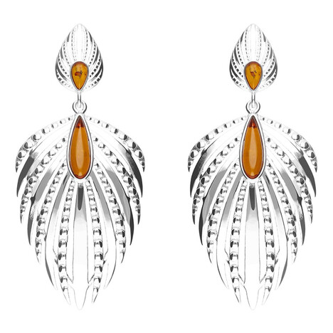 Boucles d'oreilles en argent et Ambre baltique (dagen)