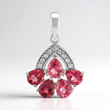Ciondolo in argento con Tormalina Rosa Brasiliana (Pallanova)