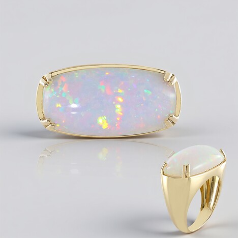 Anello in oro con Opale di Welo AAA (AMAYANI)