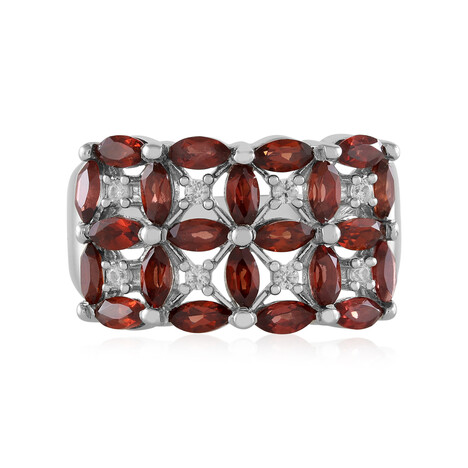 Mosambik-Granat-Silberring