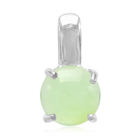 Zilveren hanger met een keizerlijk chrysopraas