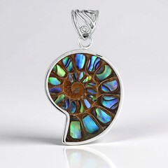 Ciondolo in argento con Ammonite