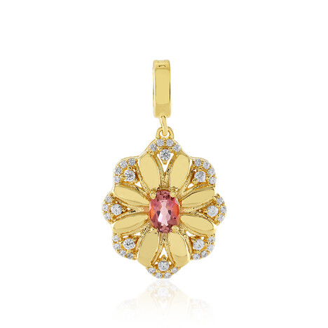 Nigerianischer Pinkfarbener Turmalin-Silberanhänger