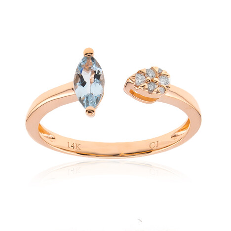 AAA-Brasilianischer Aquamarin-Goldring (CIRARI)